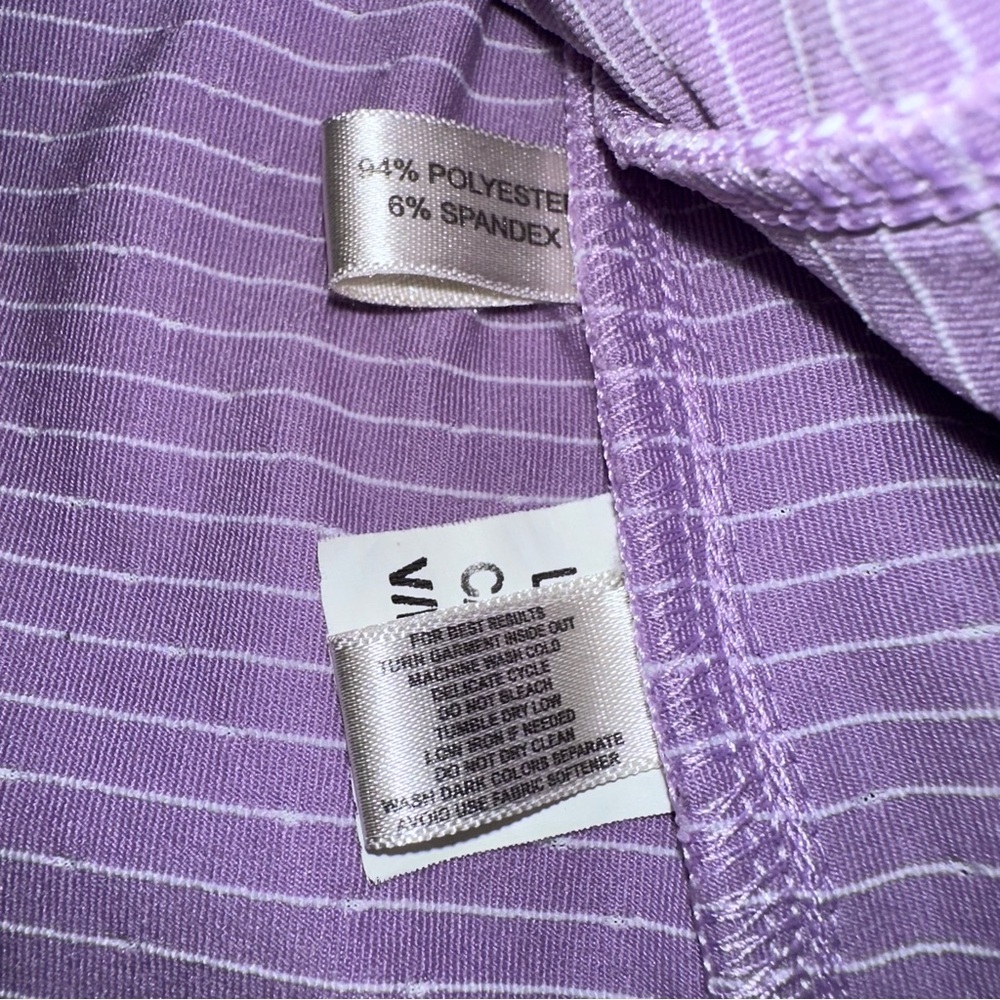 Cutter & Buck Lavender and white Quarter-Zip Polo golf shirt Ladies size Large - Picture 4 of 9